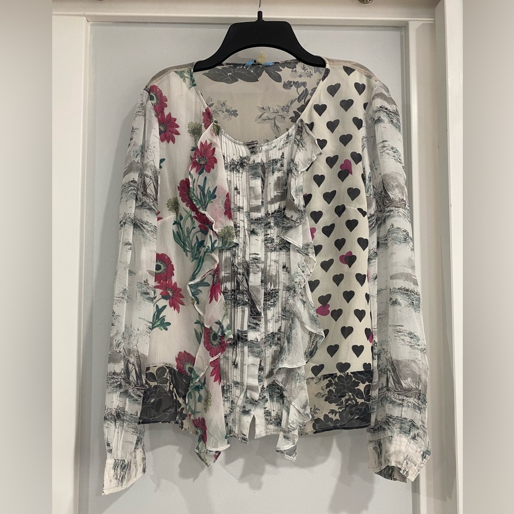 Leifnotes long sleeve sheer blouse